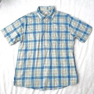 Men's Carbon 2‎ Cobalt Plaid Short Sleeve Shirt Size Medium